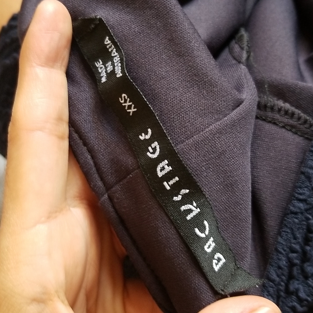 Backstage Blue Stretchy Textured Skin Tight Pencil Dress Exposed Back Sleevess - Picture 5 of 8